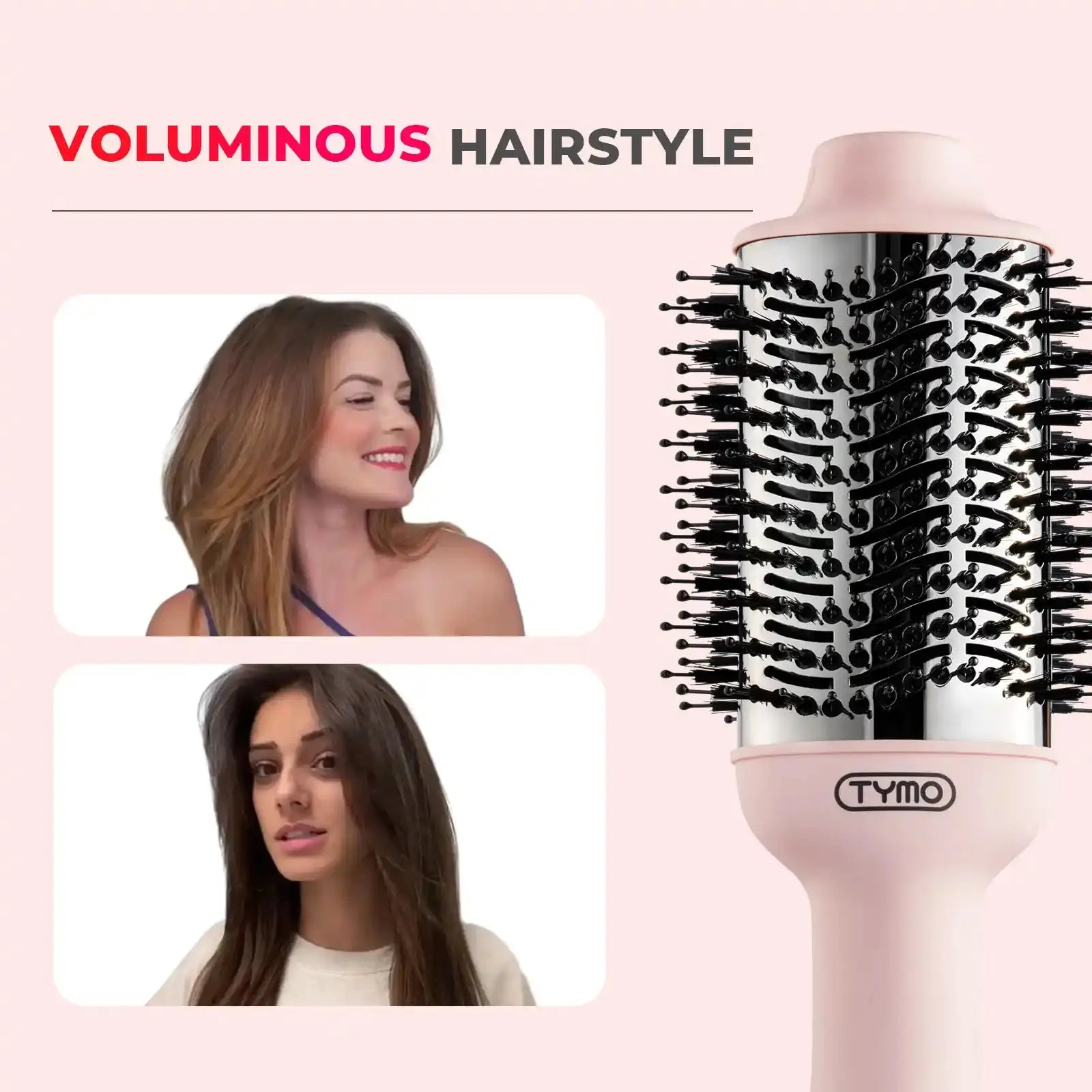 TYMO Pink Round Brush Blow Dryer