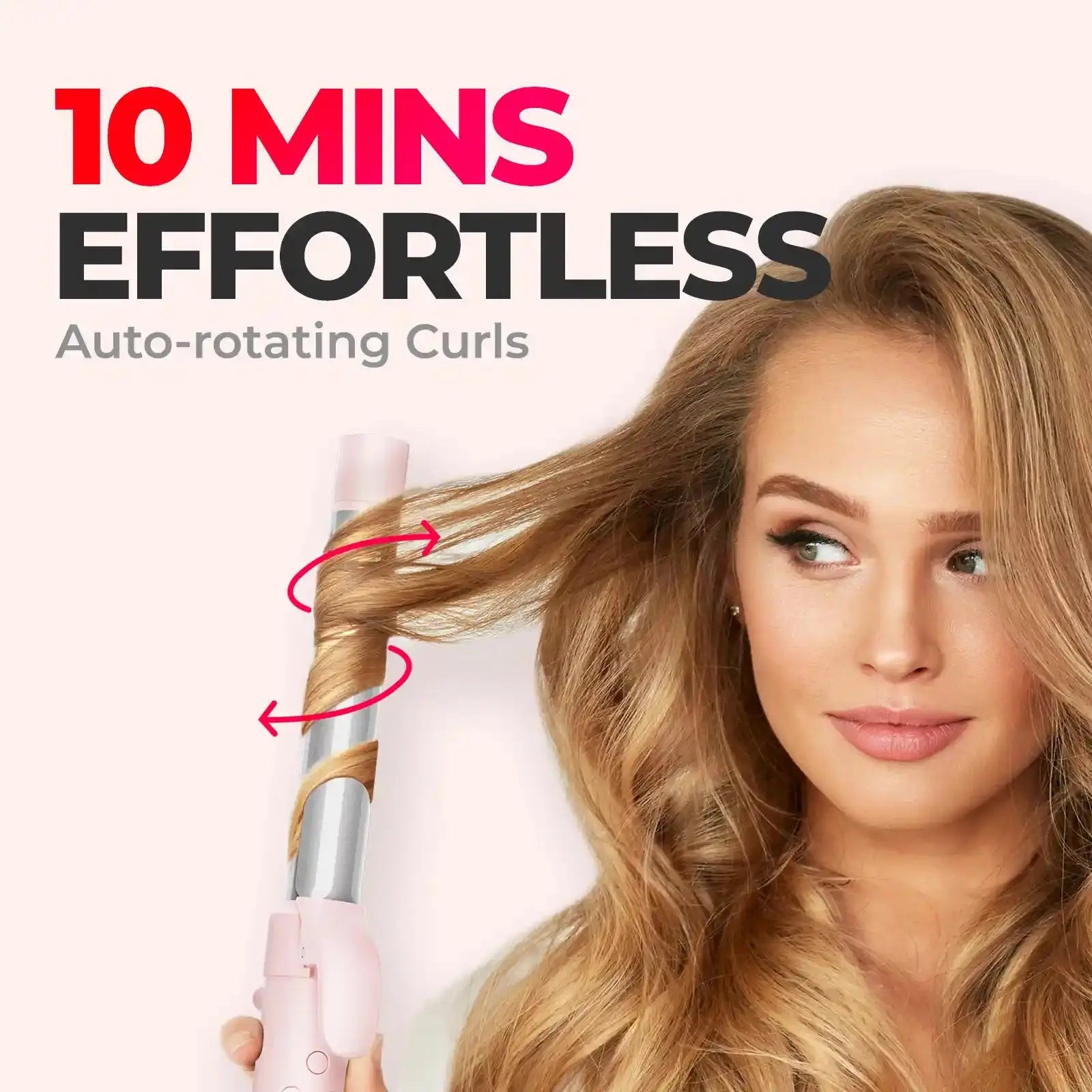 TYMO ROTA PINK Hair Curler Auto-rotating Curls