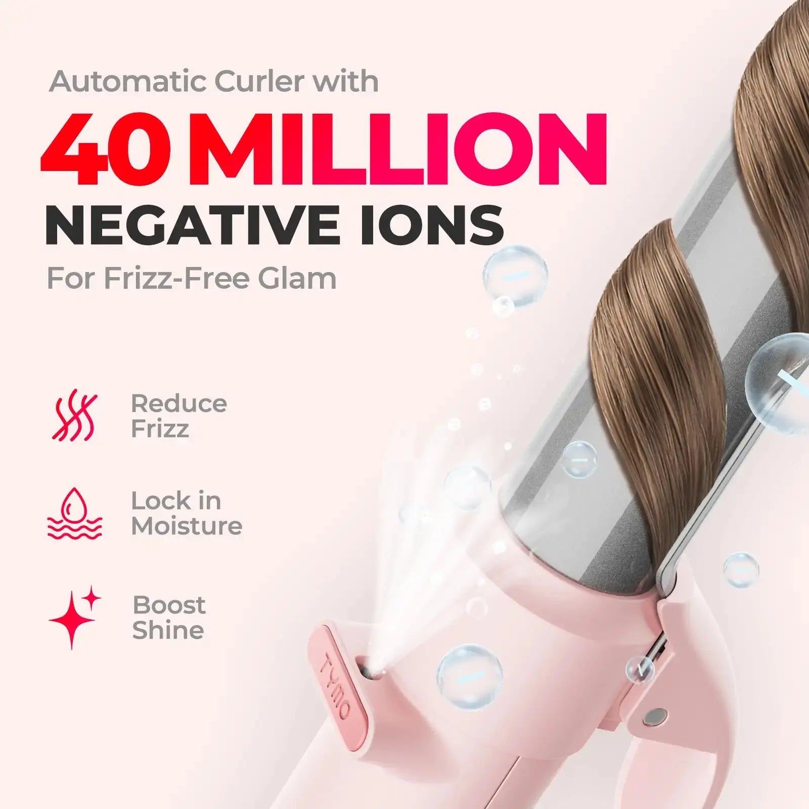 Curler with 40 Million Negative Ions