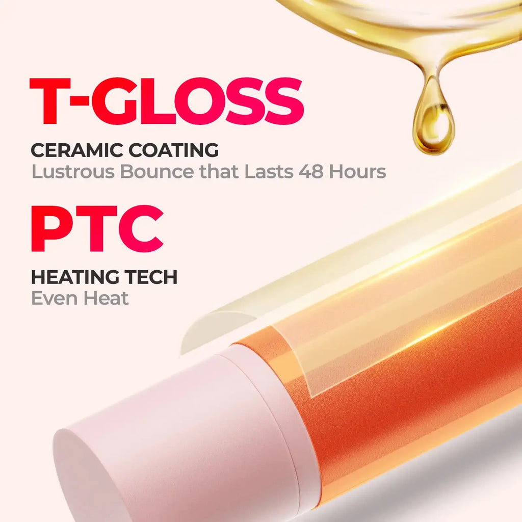 TYMO ROTA PINK curling Iron with PTC Heating Tech