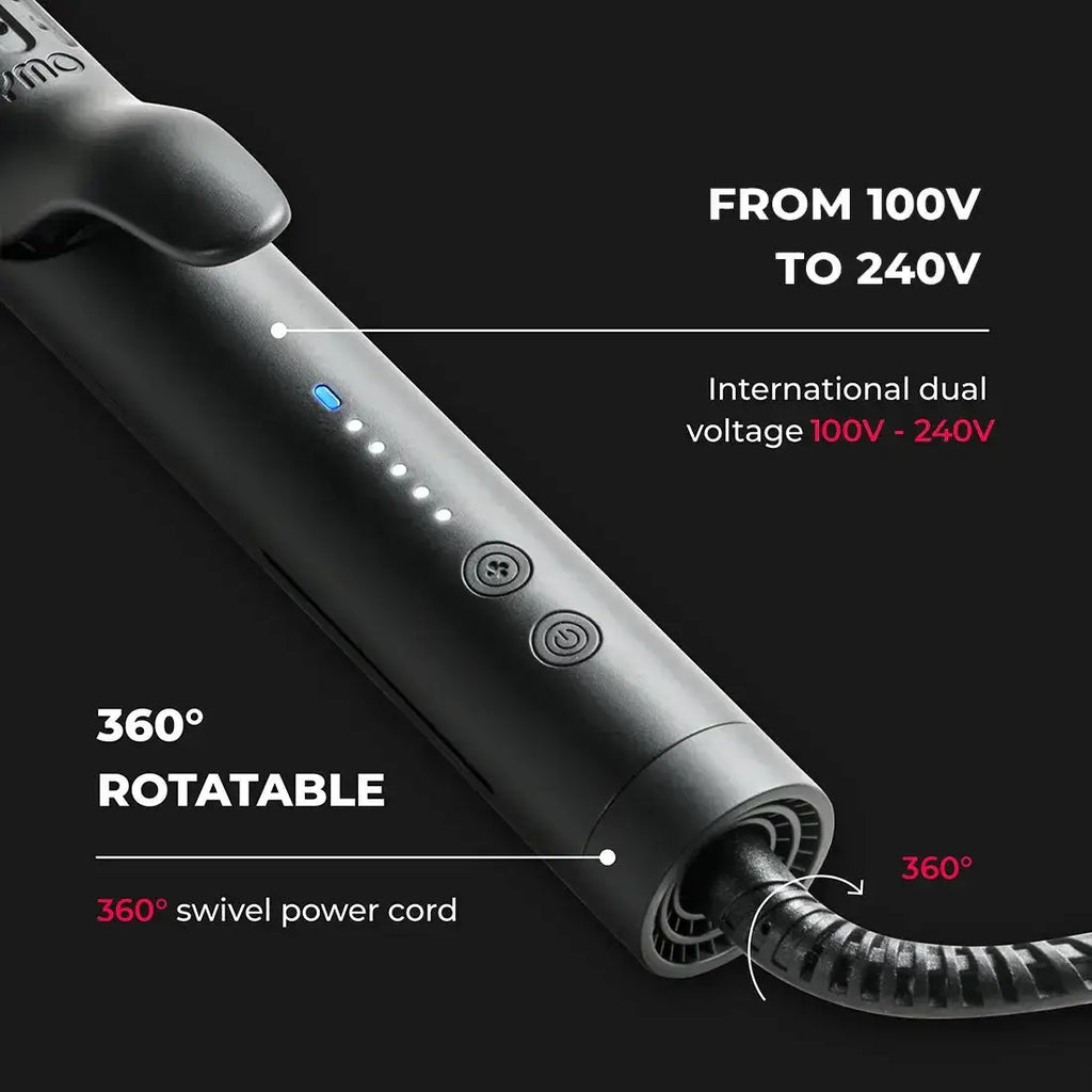 TYMO AIRFLOW dual voltage for worldwide use, travel friendly 2-in-1 hair styling curler and flat iron
