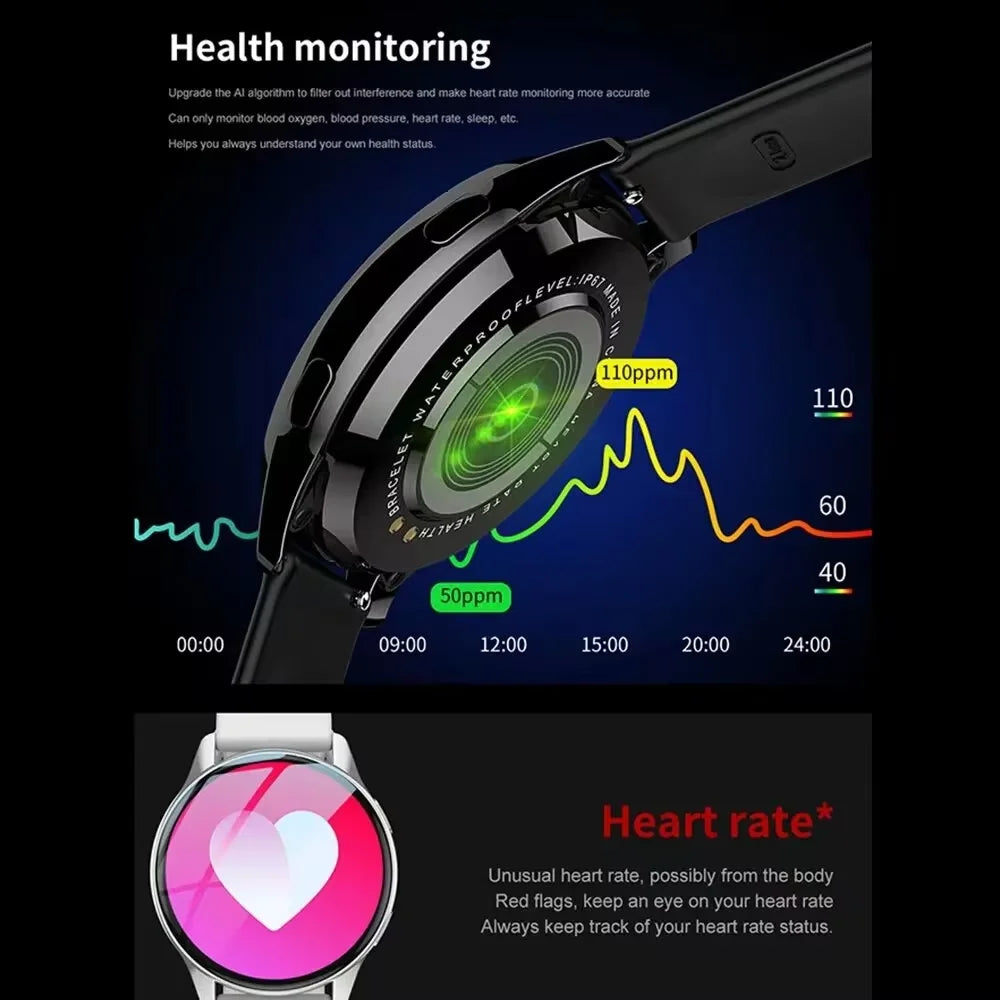 New Smart Watch Bluetooth Call Music Player Health Sport Bracelet Fitness Tracker Heart Rate Smart Monitor Watch Women Men Gift
