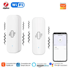 Tuya WiFi/Zigbee Smart Vibration Sensor Home Security Protection Smartlife App Real-time Remote Monitor Alarm Notification