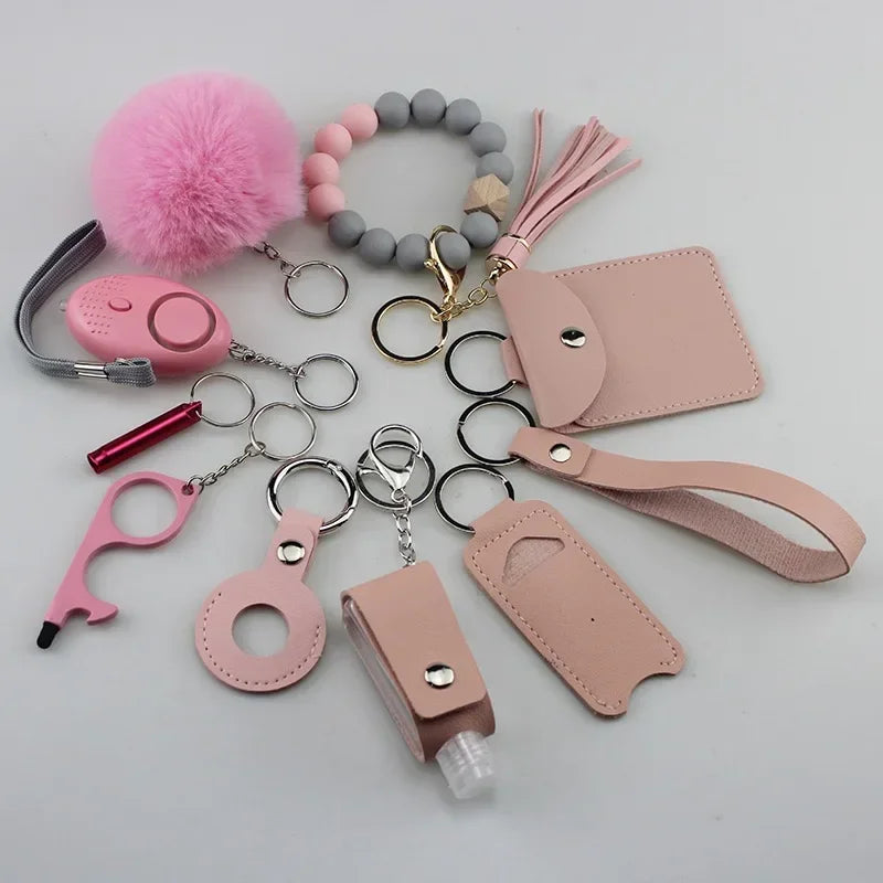 Self Defense Security KeychainSafety Keychain Full Set Set with Personal Alarm Protective Keychain Accessories for Women Girls