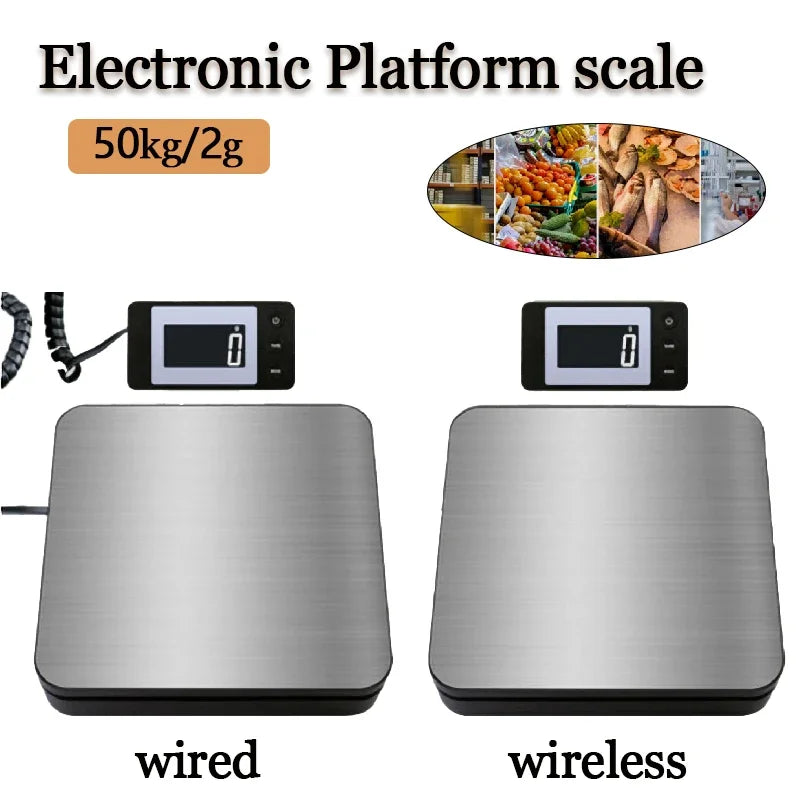 Electronic Weight Scales 50kg/2g High-precision Wired/Wireless Floor Scale with Unit Conversion Zero/Tare Kitchen  Weighing Tool