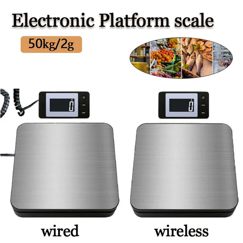 Electronic Weight Scales 50kg/2g High-precision Wired/Wireless Floor Scale with Unit Conversion Zero/Tare Kitchen  Weighing Tool