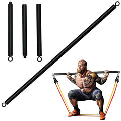 Workout Bar Fits All Resistance Bands with Clip Portable Resistance Bands Exercise Bar for Fitness Home Gym Workout Full Body