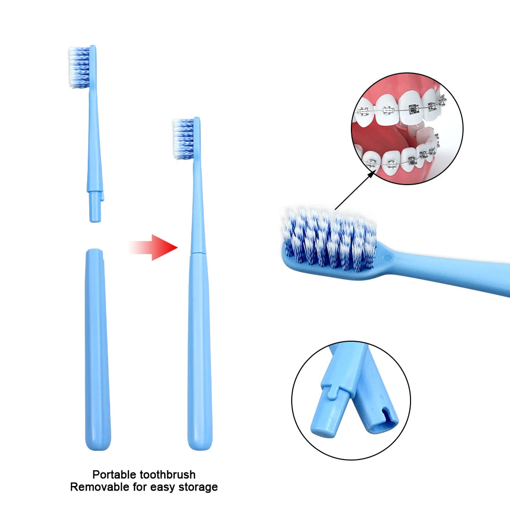 Dental Oral Care Cleaning Kit Portable Toothbrush Toothpaste Case Travel Toothbrush Soft Bristle Adult Tooth Brush Personal Care