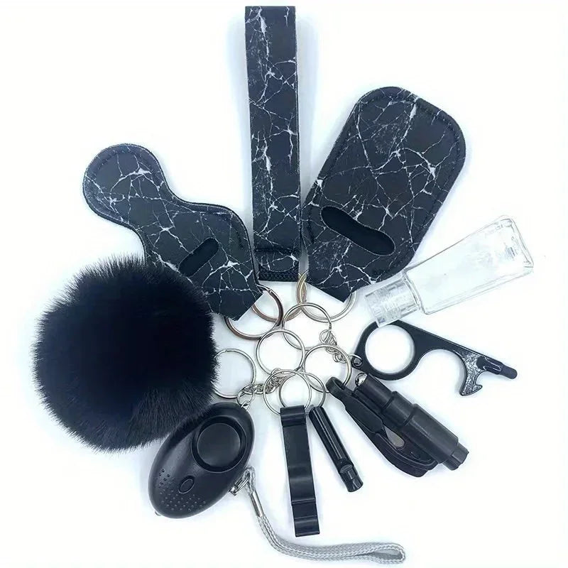 Self Defense Security KeychainSafety Keychain Full Set Set with Personal Alarm Protective Keychain Accessories for Women Girls