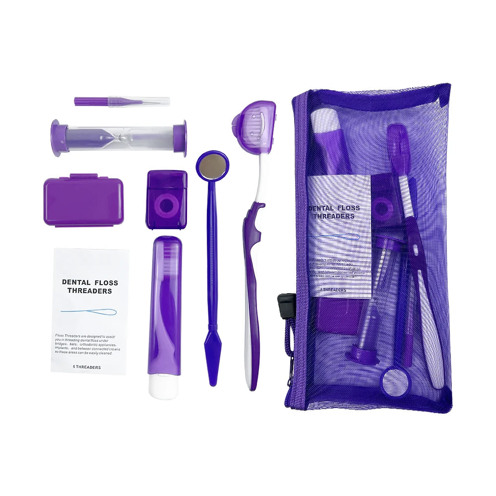 Orthodontic Oral Care Dental Teeth Oral Cleaning Braces Kits Interdental Brushes Foldable Dental Mirror Toothbrush Orthodontic