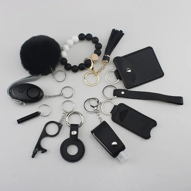 Self Defense Security KeychainSafety Keychain Full Set Set with Personal Alarm Protective Keychain Accessories for Women Girls