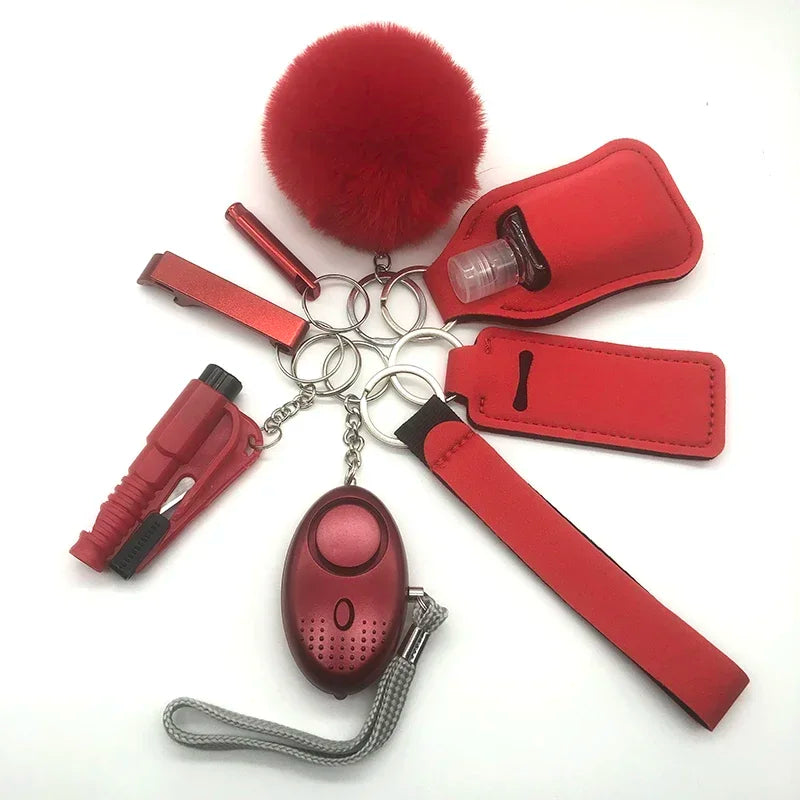 Safety Keychain Full Set, Self Defense Security Keychain Set With Personal Alarm Protective Keychain Accessories For Women Girls