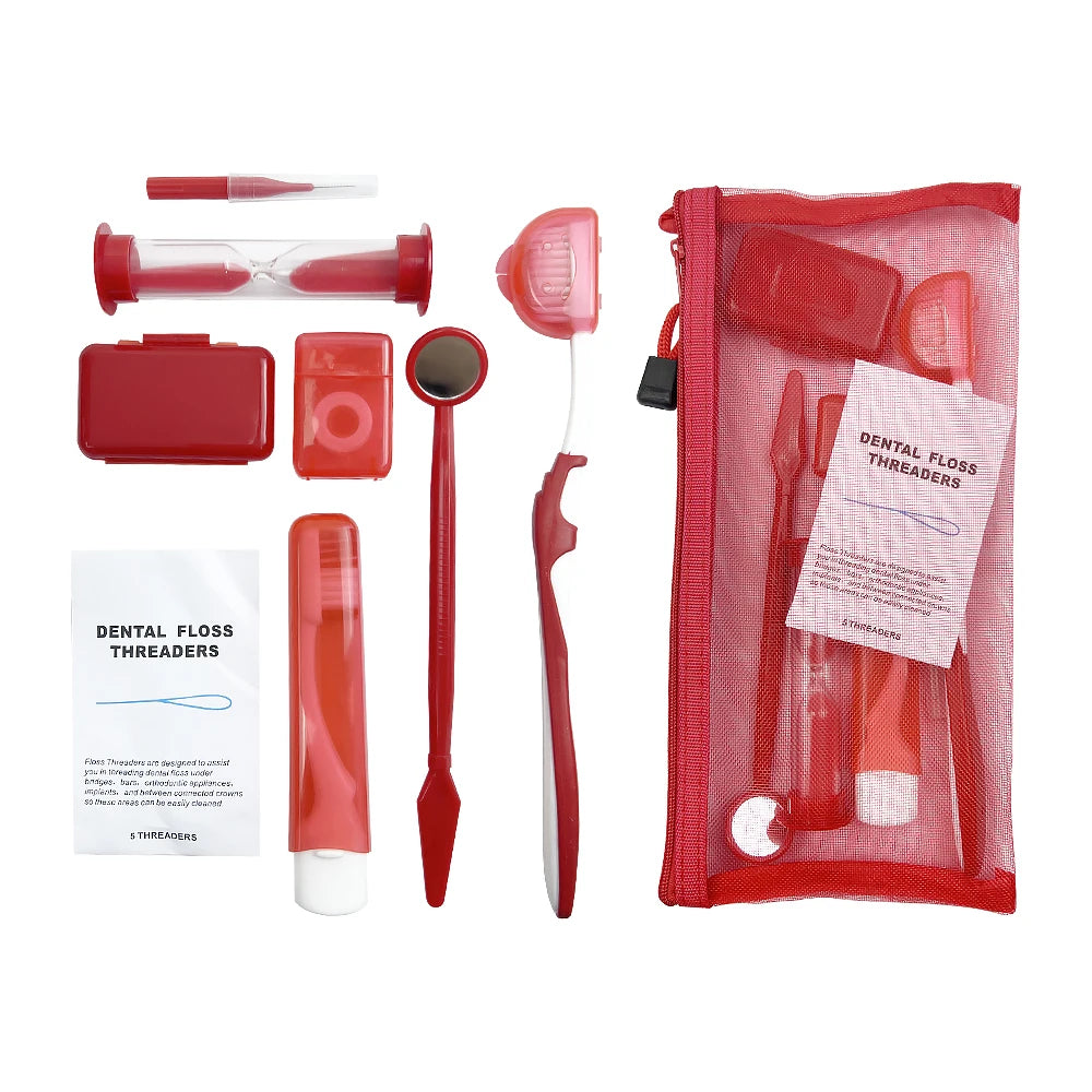 Orthodontic Oral Care Dental Teeth Oral Cleaning Braces Kits Interdental Brushes Foldable Dental Mirror Toothbrush Orthodontic