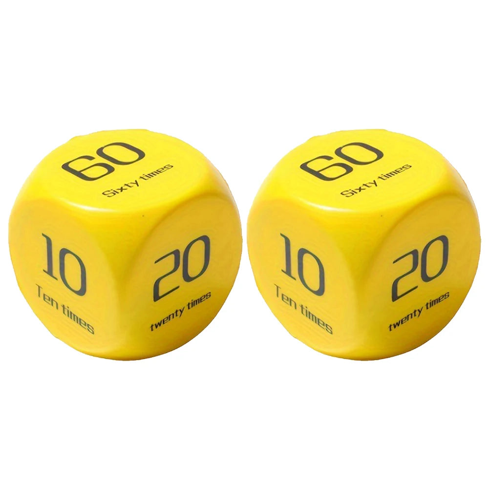 2Pcs Fitness Dice Sports Dice 6-Sided Workout Dice Plank/Push-up/Sit-up/Jump/Lunge/ Dynamic Exercise Equipment for Group Fitness