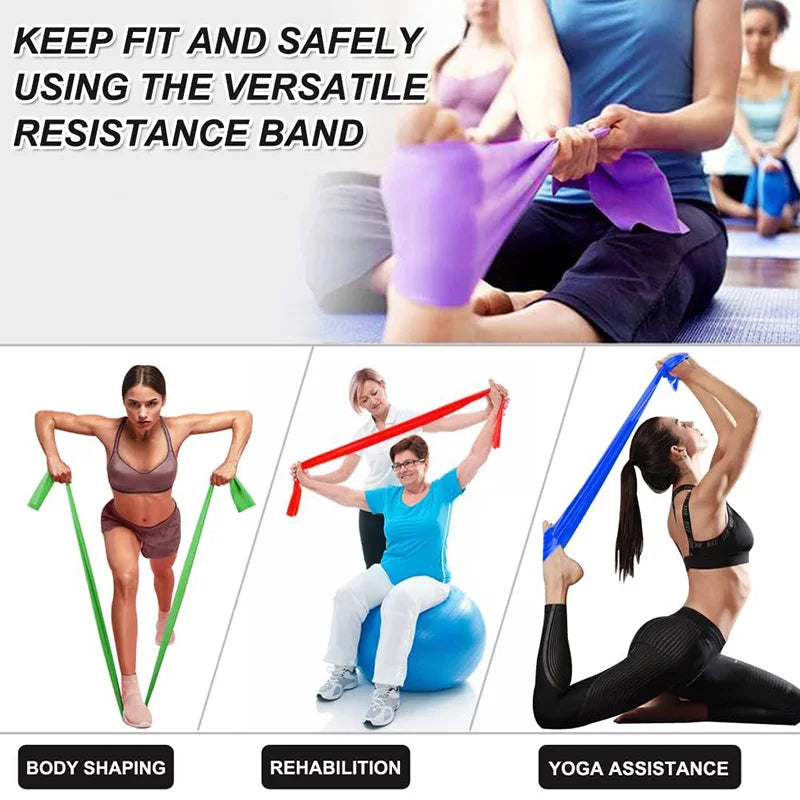 4 Pcs Resistance Bands Exercise Elastic Band Fitness Workout Yoga Pilates Recovery Physical Therapy Stretching Strength Training