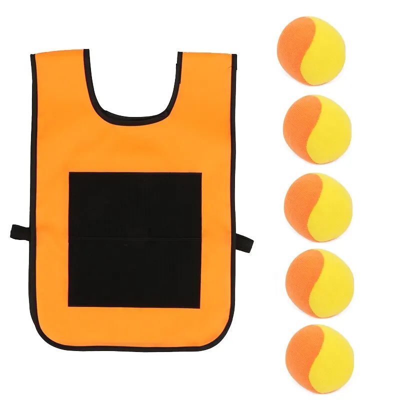 Outdoor Sport Game Props Vest Sticky Jersey Vest Game Vest Waistcoat With Sticky Ball Throwing Toys For Children Kids Sports Toy