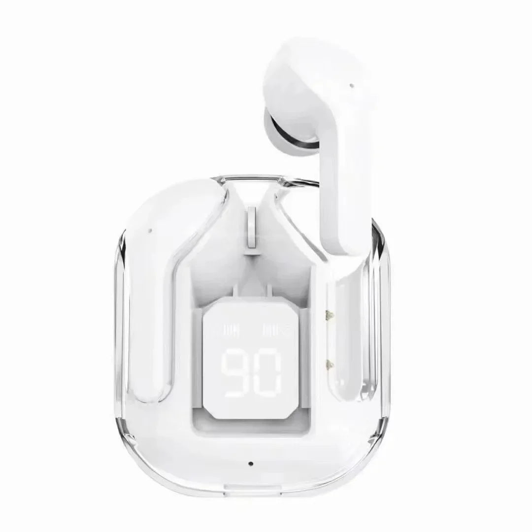 TWS Wireless Bluetooth Headset Transparent Design with LED Digital Display Stereo Sound  Earphones for All Smartphones