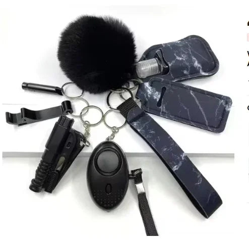 Safety Keychain Full Set, Self Defense Security Keychain Set With Personal Alarm Protective Keychain Accessories For Women Girls