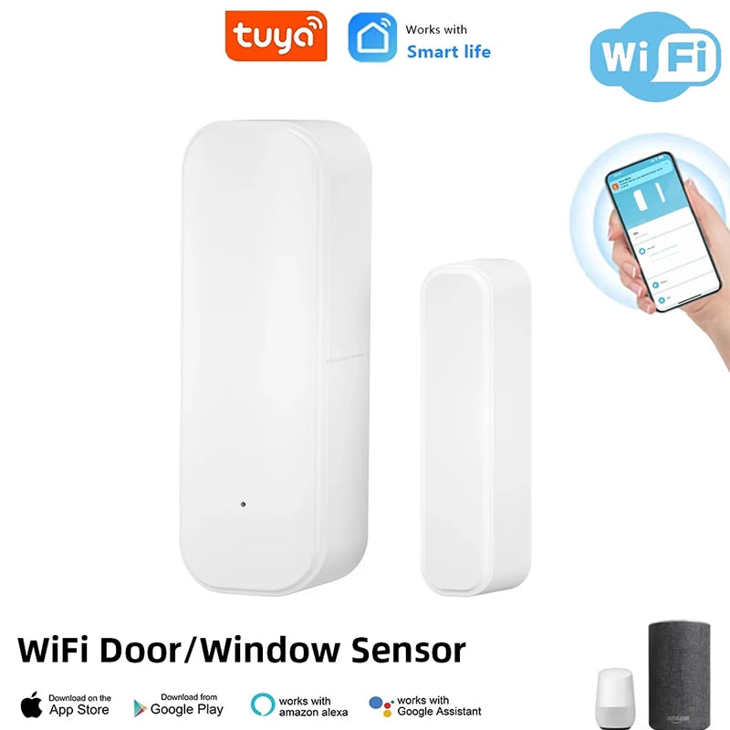 Tuya WiFi Door Sensor Window Doors Open Closed Detectors Smart Life APP Control Smart Home Security Protection Alarm System