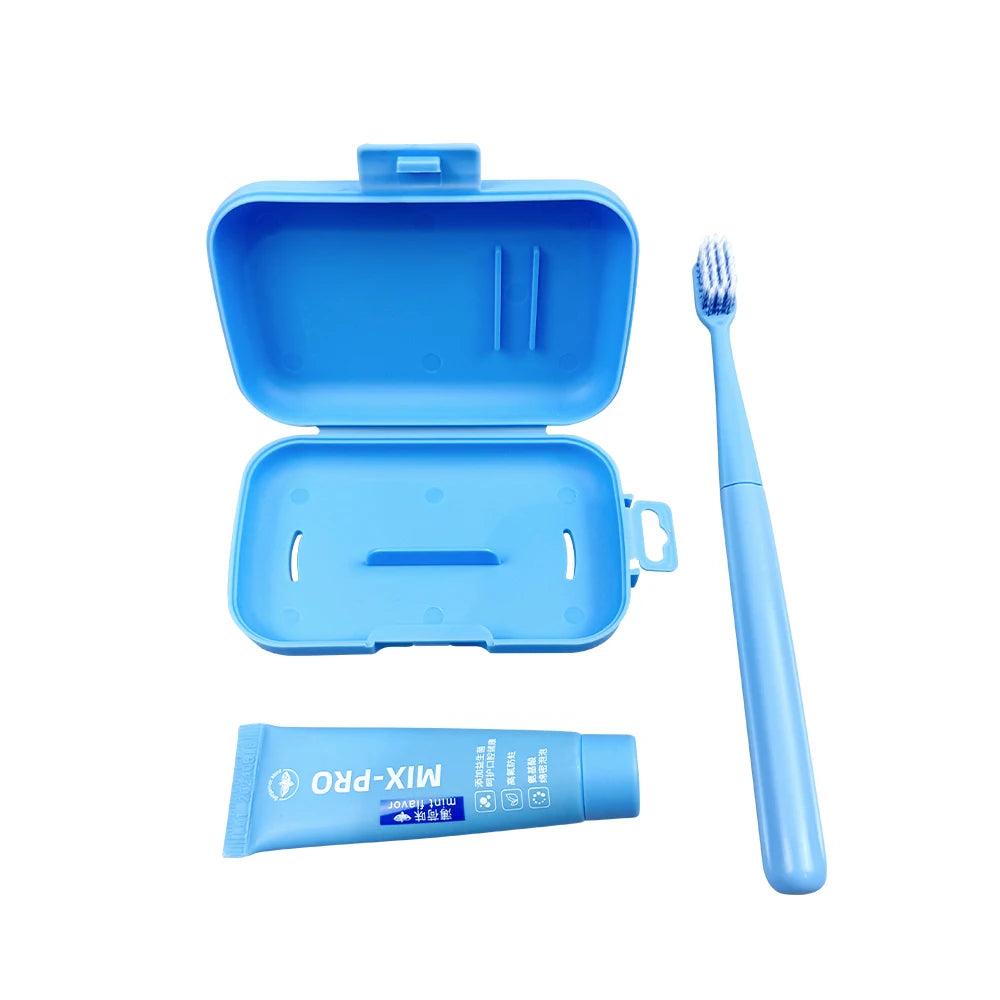 Dental Oral Care Cleaning Kit Portable Toothbrush Toothpaste Case Travel Toothbrush Soft Bristle Adult Tooth Brush Personal Care