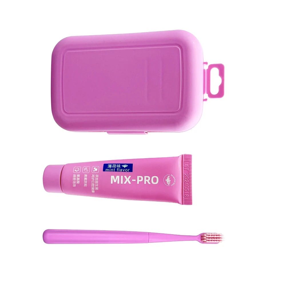 Dental Oral Care Cleaning Kit Portable Toothbrush Toothpaste Case Travel Toothbrush Soft Bristle Adult Tooth Brush Personal Care