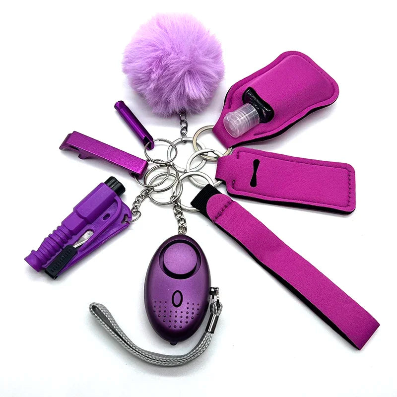 Safety Keychain Full Set, Self Defense Security Keychain Set With Personal Alarm Protective Keychain Accessories For Women Girls