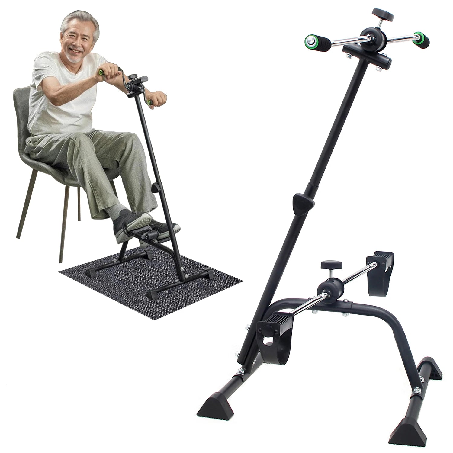 Bike Hand Arm Leg and Knee Peddler Adjustable Fitness Equipment for Seniors, Elderly Home Pedal Exercise Bike for Total Body
