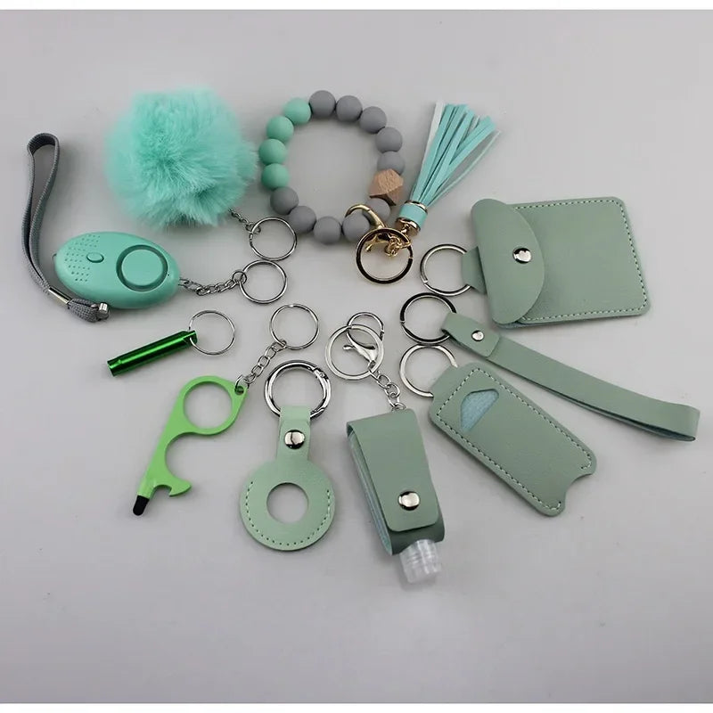 Self Defense Security KeychainSafety Keychain Full Set Set with Personal Alarm Protective Keychain Accessories for Women Girls