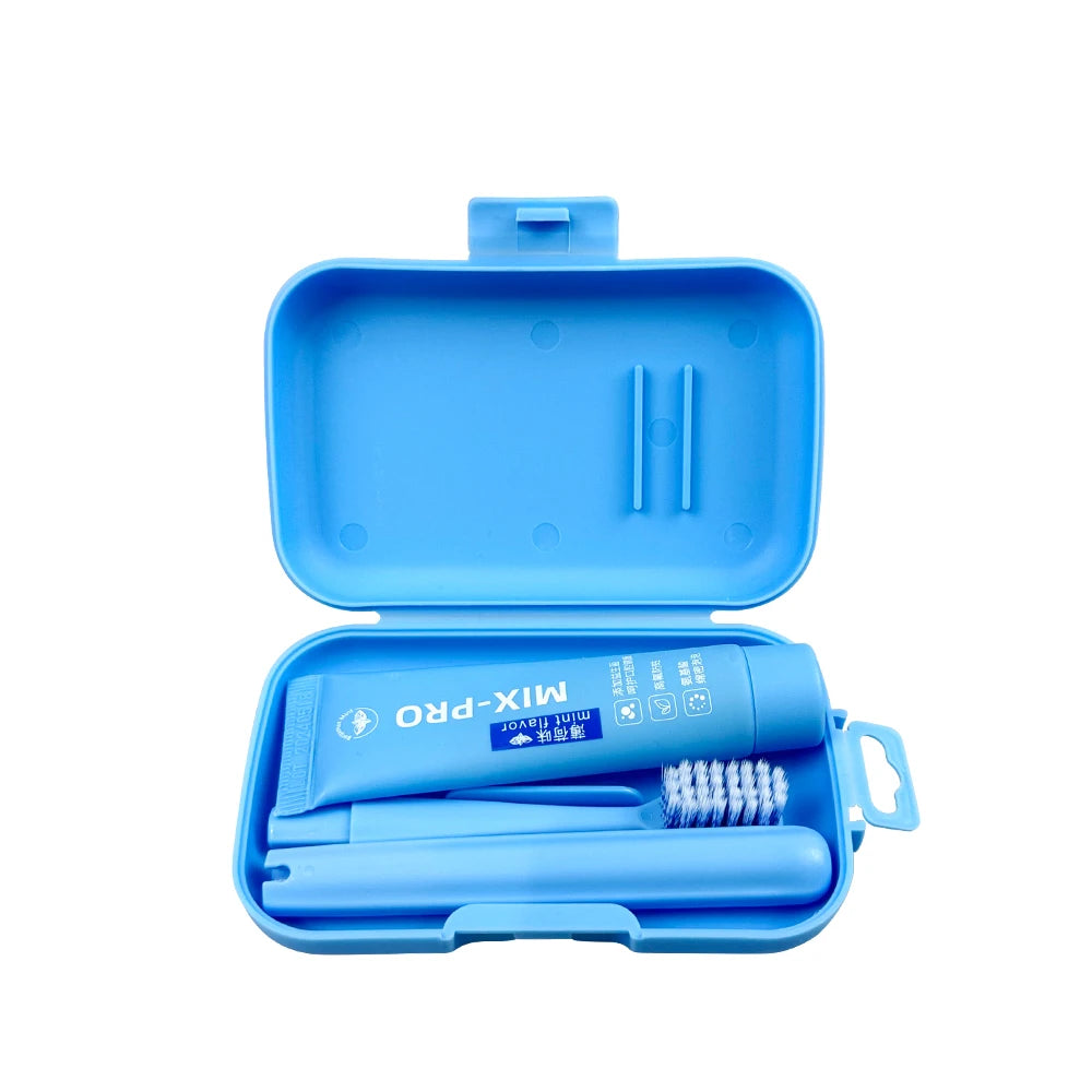 Dental Oral Care Cleaning Kit Portable Toothbrush Toothpaste Case Travel Toothbrush Soft Bristle Adult Tooth Brush Personal Care