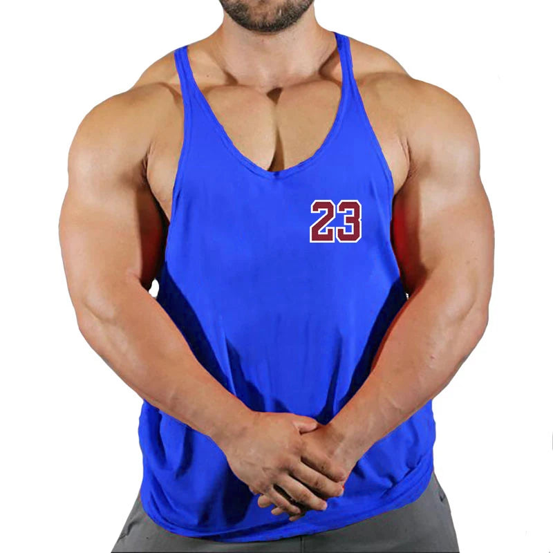 Sport Men's Summer Gym Shirt Street Sleeveless T-shirts For Men Tank Tops Workout Fitness Singlets Sport Vest Clothing