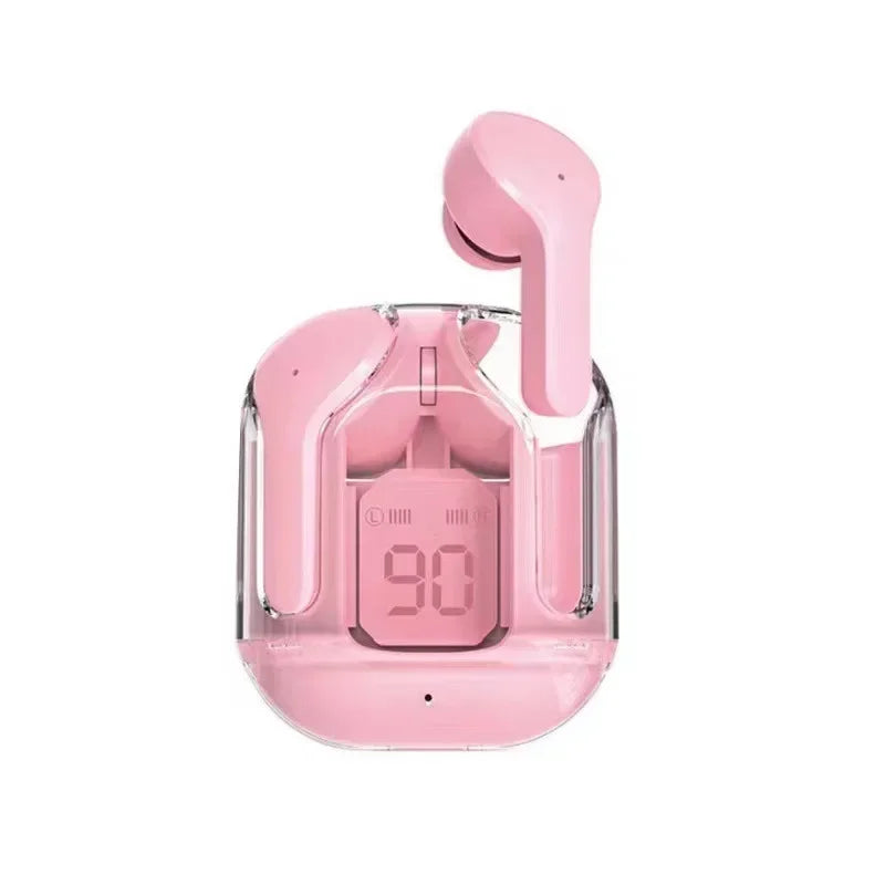 TWS Wireless Bluetooth Headset Transparent Design with LED Digital Display Stereo Sound  Earphones for All Smartphones