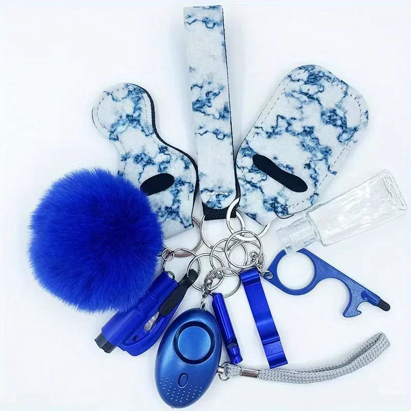 Self Defense Security KeychainSafety Keychain Full Set Set with Personal Alarm Protective Keychain Accessories for Women Girls