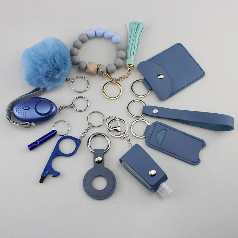 Self Defense Security KeychainSafety Keychain Full Set Set with Personal Alarm Protective Keychain Accessories for Women Girls