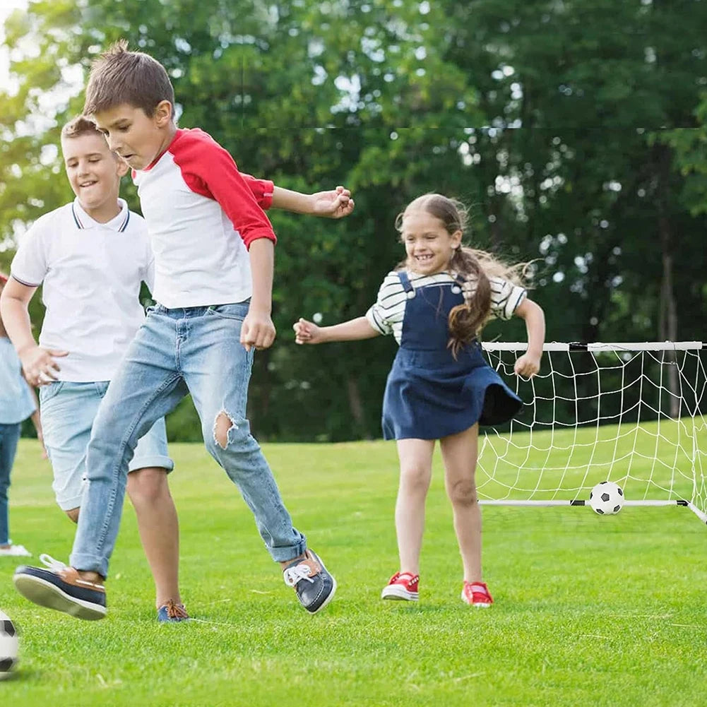 Football Goal Sports Toy with Pump & Ball Foldable Football Goal Post Portable Soccer Goal for Indoor Outdoor Football Training