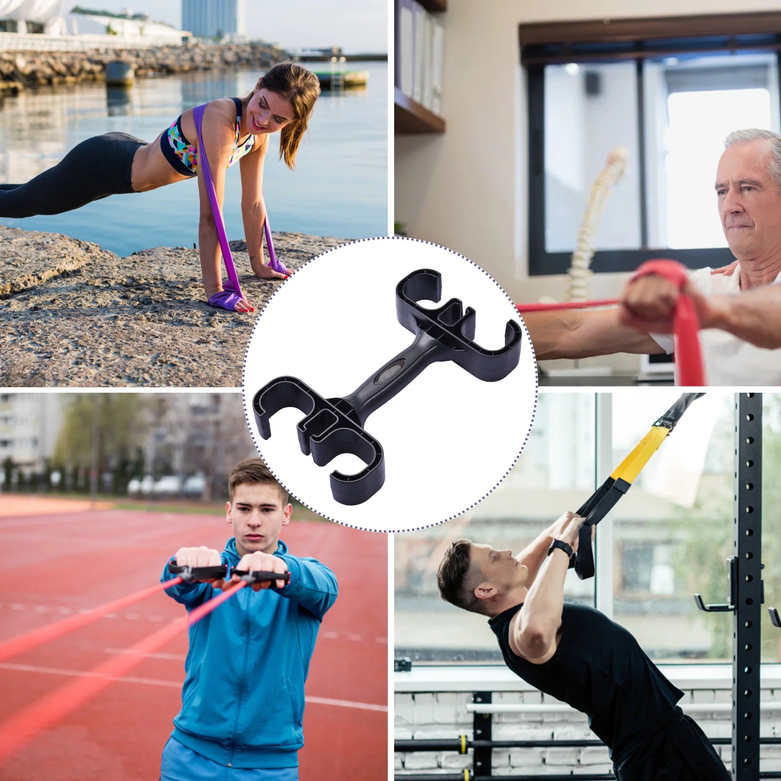 Gym Grip Resistance Bands Handles Fitness Anti-slip Grip ABS Training Equipment Grips For Yoga Fitness