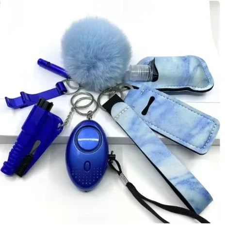 Safety Keychain Full Set, Self Defense Security Keychain Set With Personal Alarm Protective Keychain Accessories For Women Girls