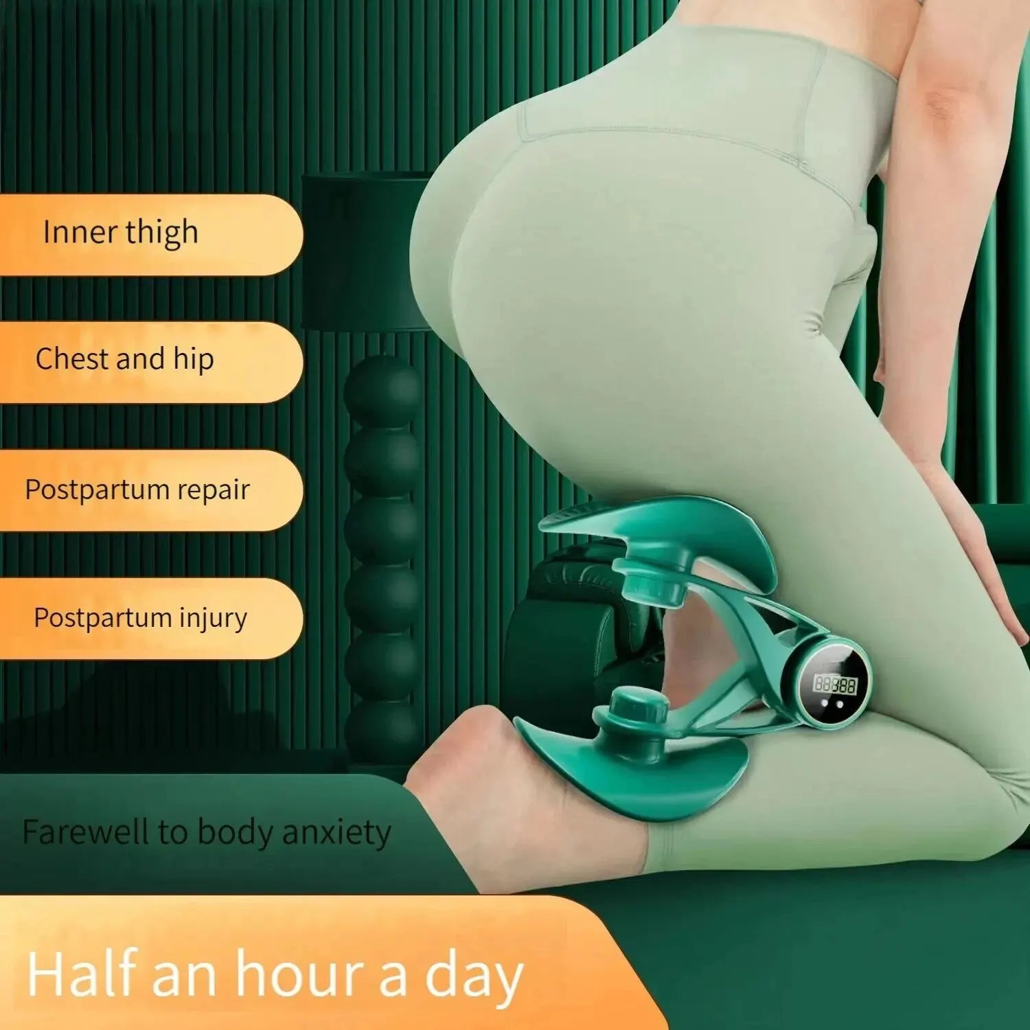 Pelvic Floor Muscle Trainer Multifunctional Thigh Exerciser Countable For Postpartum Recovery Body Shaping Leg & Butt Training