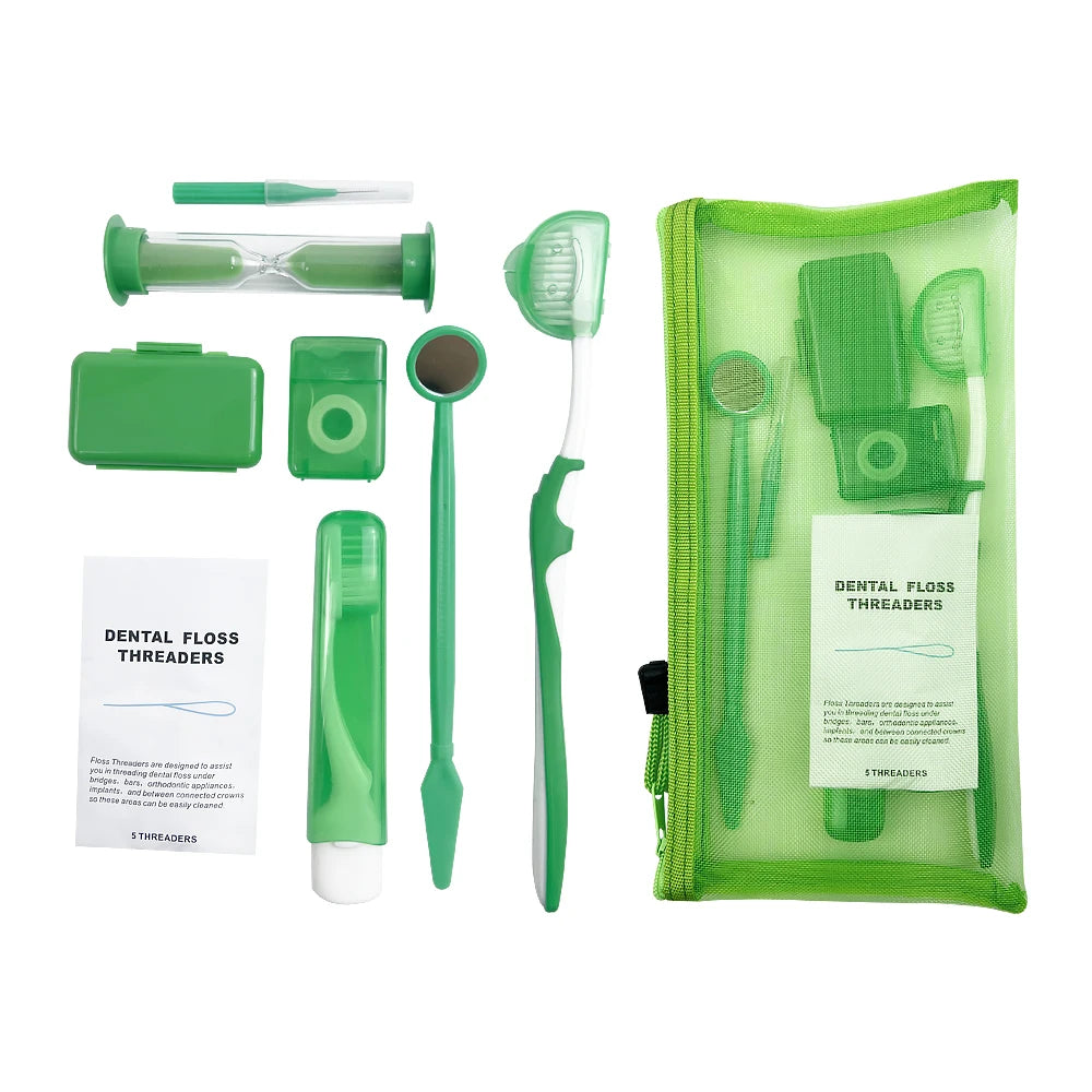 Orthodontic Oral Care Dental Teeth Oral Cleaning Braces Kits Interdental Brushes Foldable Dental Mirror Toothbrush Orthodontic