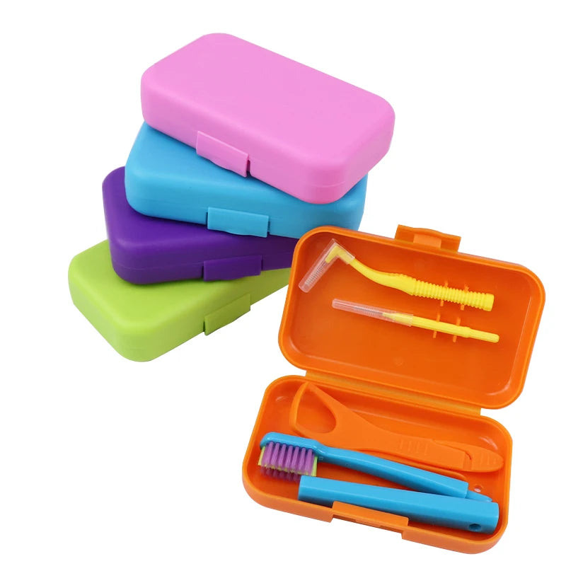 Dental Cleaning Care Kits Oral Care Brush Orthodontic Kits Tongue Scraper Interdental Brush Travel Portable Case Clean Hygiene
