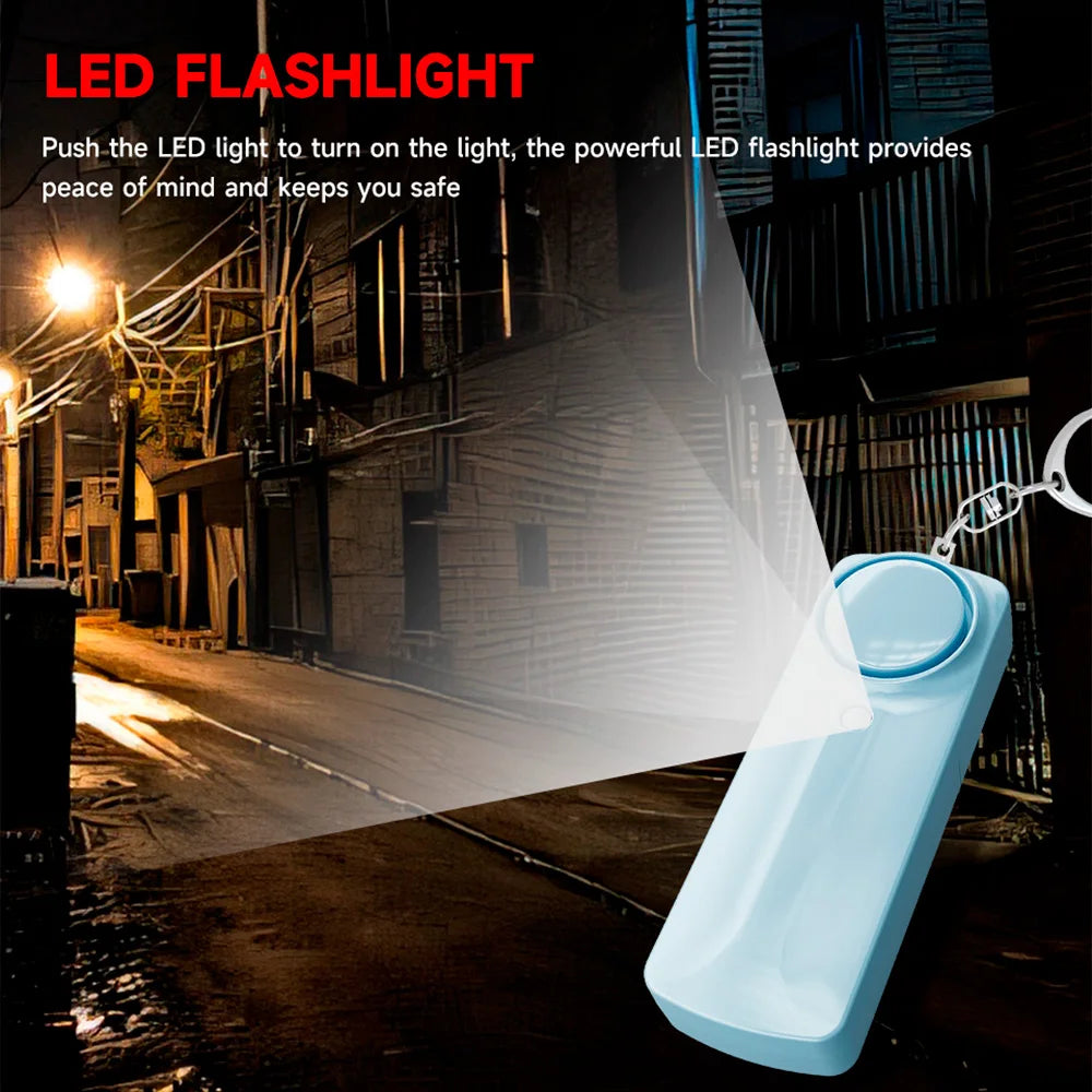 NEW Personal Safety Alarm 130dB with LED Light SOS Self Defense Safety Alarm keychain for Woman Security Protection