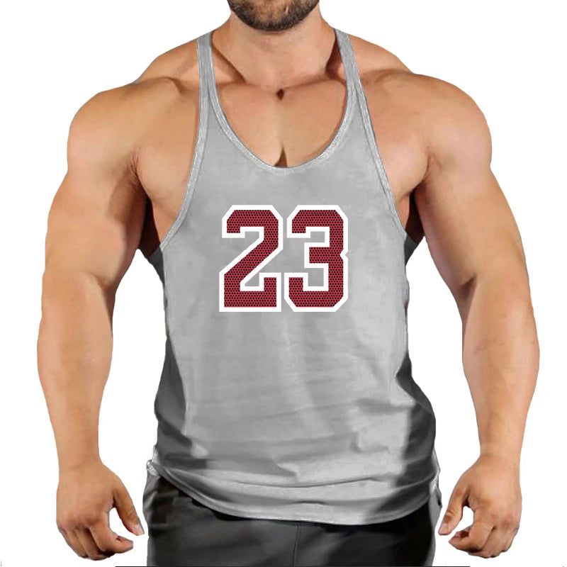 Sport Men's Summer Gym Shirt Street Sleeveless T-shirts For Men Tank Tops Workout Fitness Singlets Sport Vest Clothing
