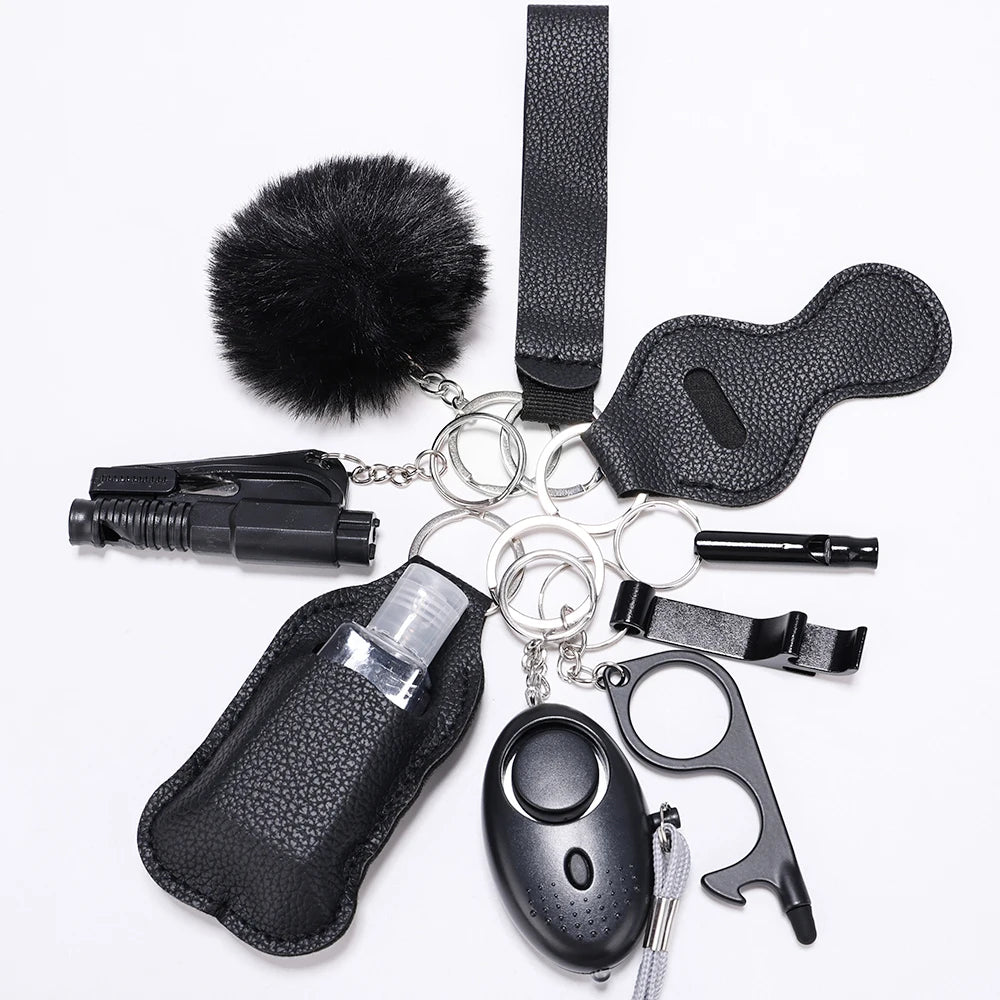 Safety Keychain Full Set, Self Defense Security Keychain Set With Personal Alarm Protective Keychain Accessories For Women Girls
