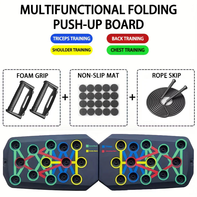 Home Gym Equipment 30in1 Home Workout Set with Foldable Push Up Bar, Resistance Band Professional Push Up Strength Training Equ