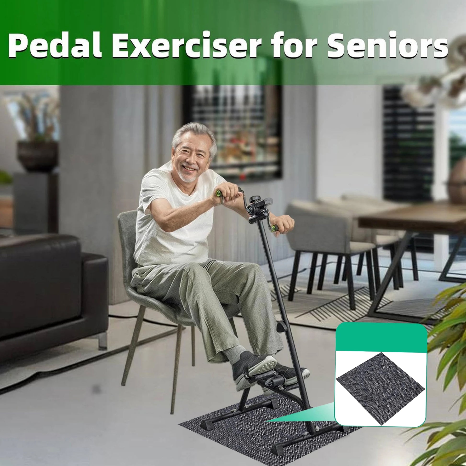 Bike Hand Arm Leg and Knee Peddler Adjustable Fitness Equipment for Seniors, Elderly Home Pedal Exercise Bike for Total Body