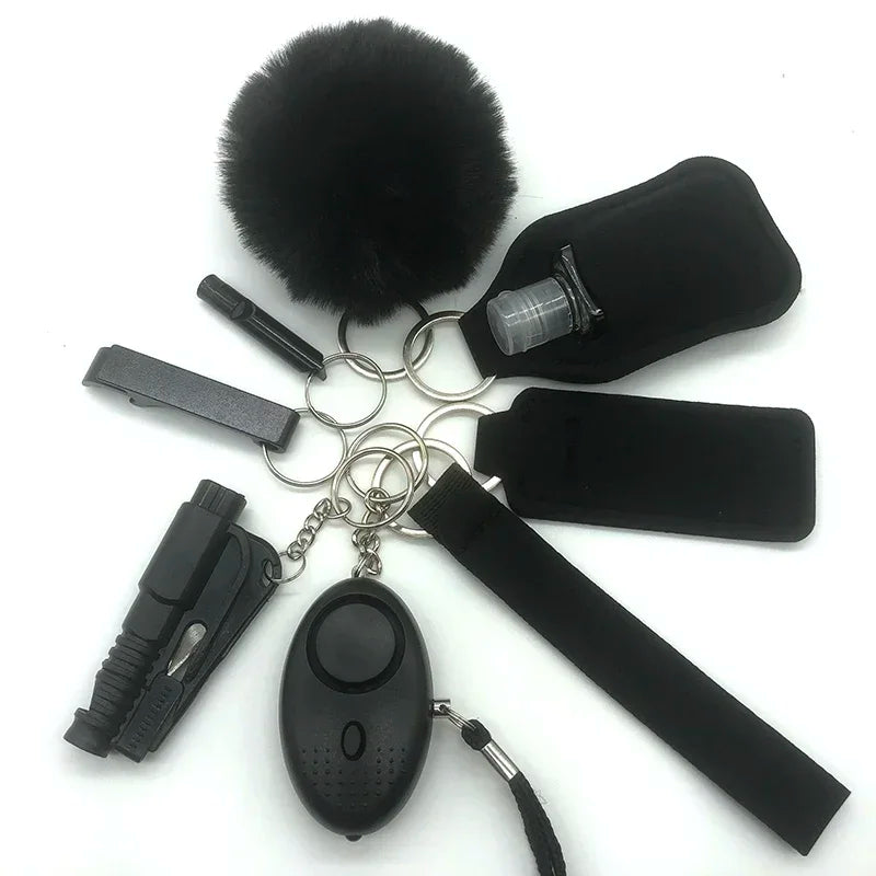 Safety Keychain Full Set, Self Defense Security Keychain Set With Personal Alarm Protective Keychain Accessories For Women Girls