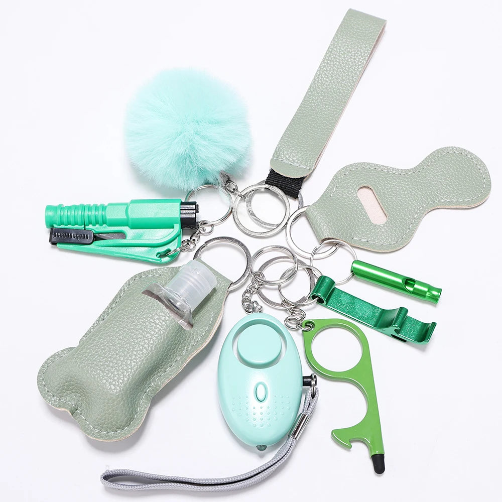 Safety Keychain Full Set, Self Defense Security Keychain Set With Personal Alarm Protective Keychain Accessories For Women Girls