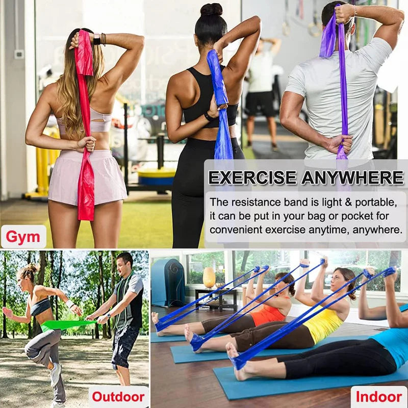 4 Pcs Resistance Bands Exercise Elastic Band Fitness Workout Yoga Pilates Recovery Physical Therapy Stretching Strength Training