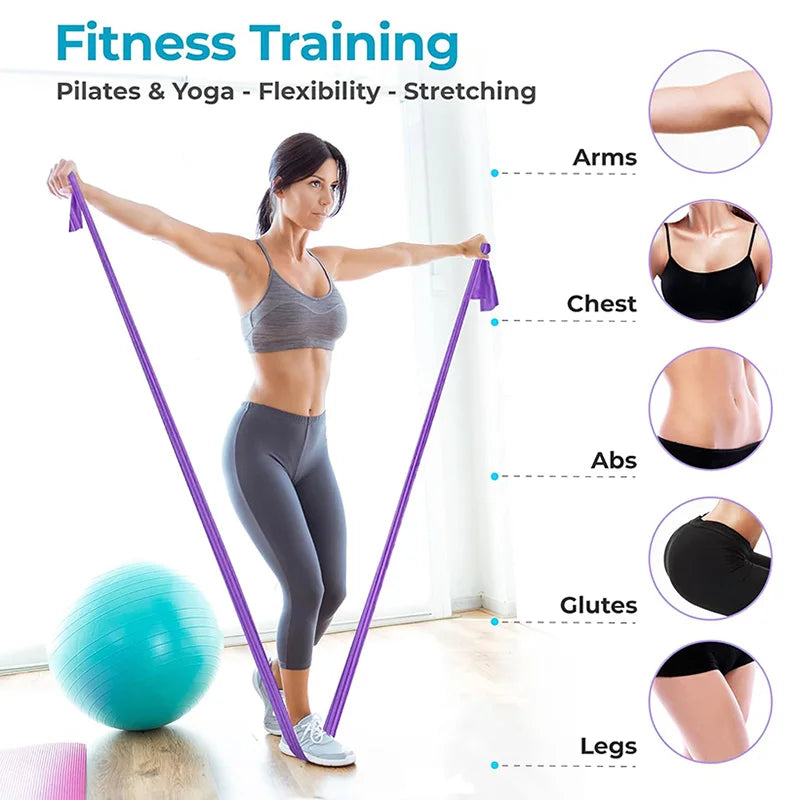 4 Pcs Resistance Bands Exercise Elastic Band Fitness Workout Yoga Pilates Recovery Physical Therapy Stretching Strength Training