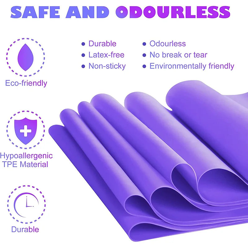 4 Pcs Resistance Bands Exercise Elastic Band Fitness Workout Yoga Pilates Recovery Physical Therapy Stretching Strength Training