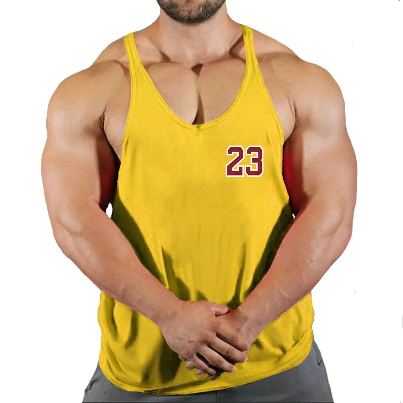 Sport Men's Summer Gym Shirt Street Sleeveless T-shirts For Men Tank Tops Workout Fitness Singlets Sport Vest Clothing